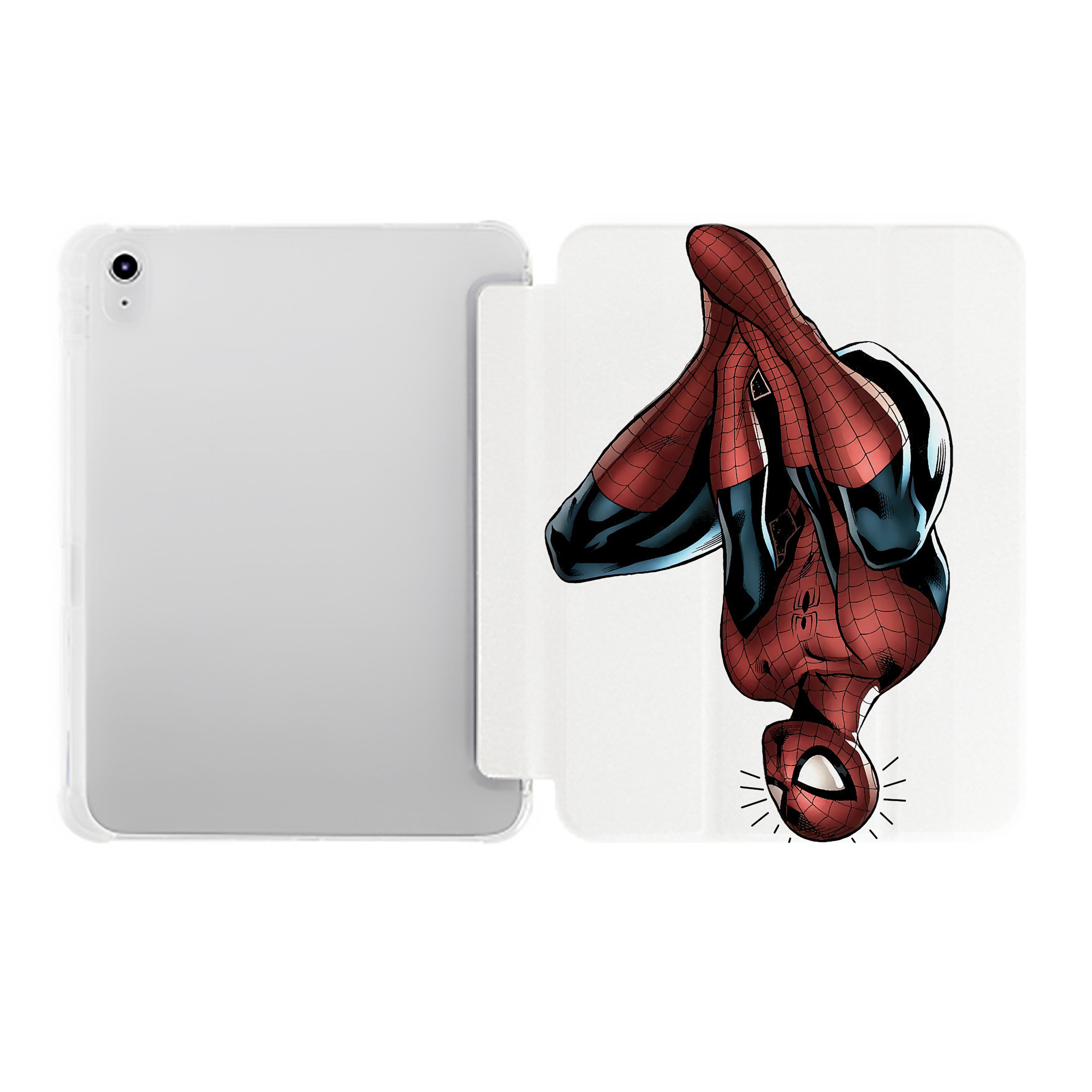 （画像用） Spider Man スパイダーマン IPad ケース ペン収納付き 三つ折りスタンド PUレザー×シリコン 対応機種9.5/10.5/10.9インチ